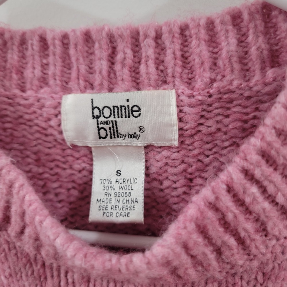 Vintage Womens Sweater Size Small Wool Blend Pink Soft Girl Ballerina Cozy Knit - Picture 4 of 6